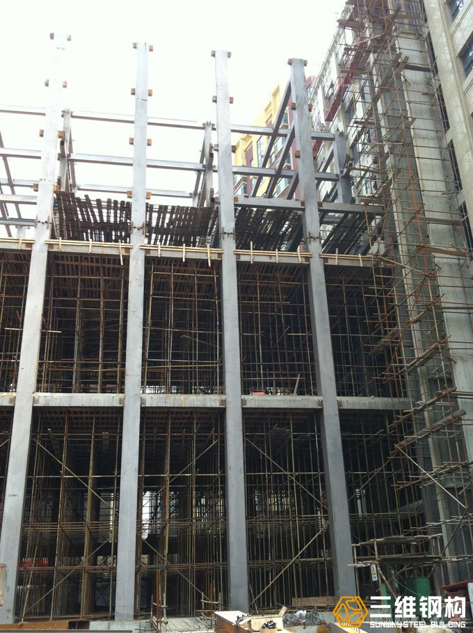 山东新黄金城hjc222钢结构公司建造的济南空军招待所钢结构改建工程效果图